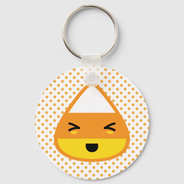 Kawaii Candy Corn Schlüsselanhänger (Vorderseite)