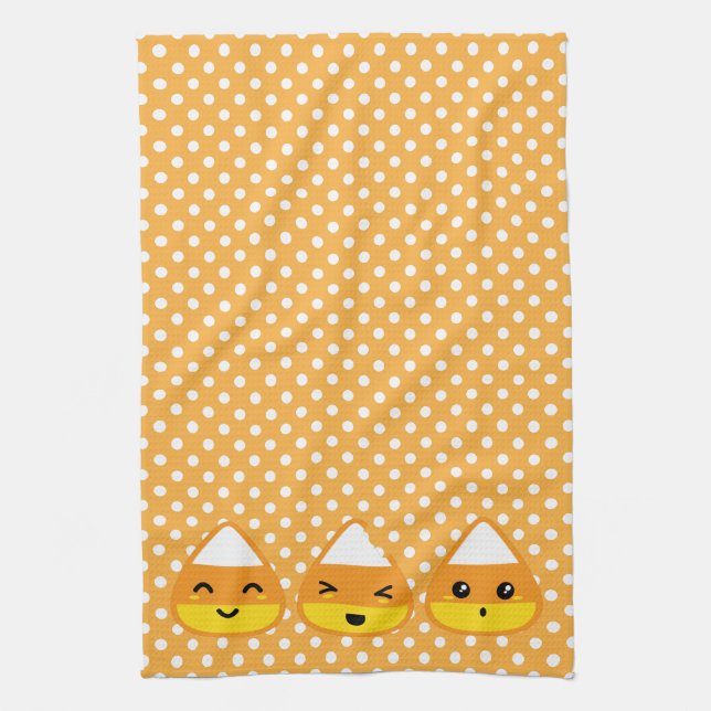 Kawaii Candy Corn Serviette de cuisine (Vertical)