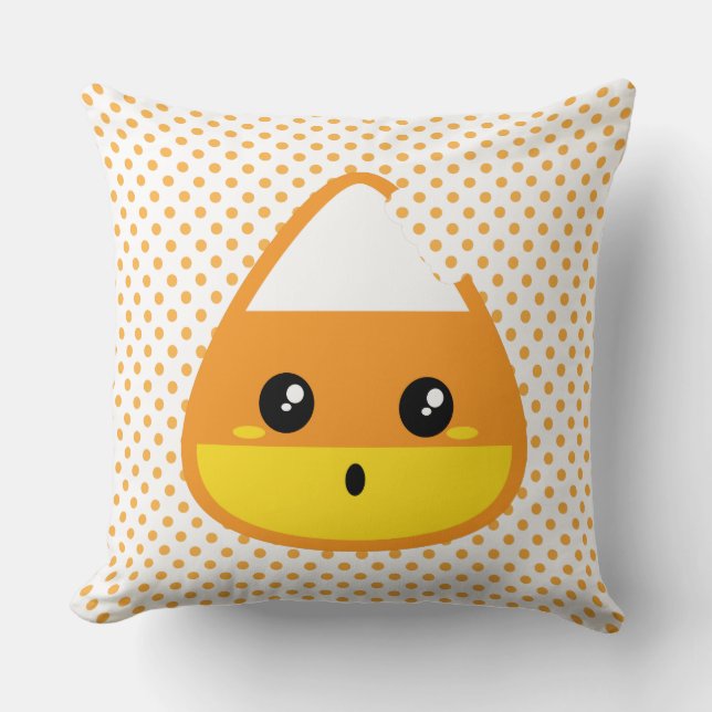 Kawaii Candy Corn Throw Kissen (Vorderseite)