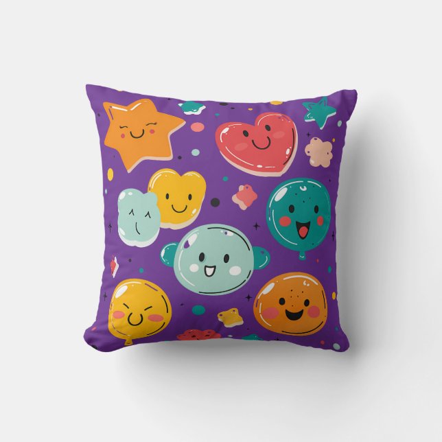 Kawaii Candy Dreams Throw Kissen (Vorderseite)