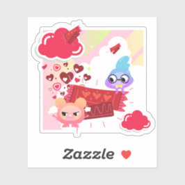 Kawaii Candy Himmel und süße kleine Freunde Aufkleber