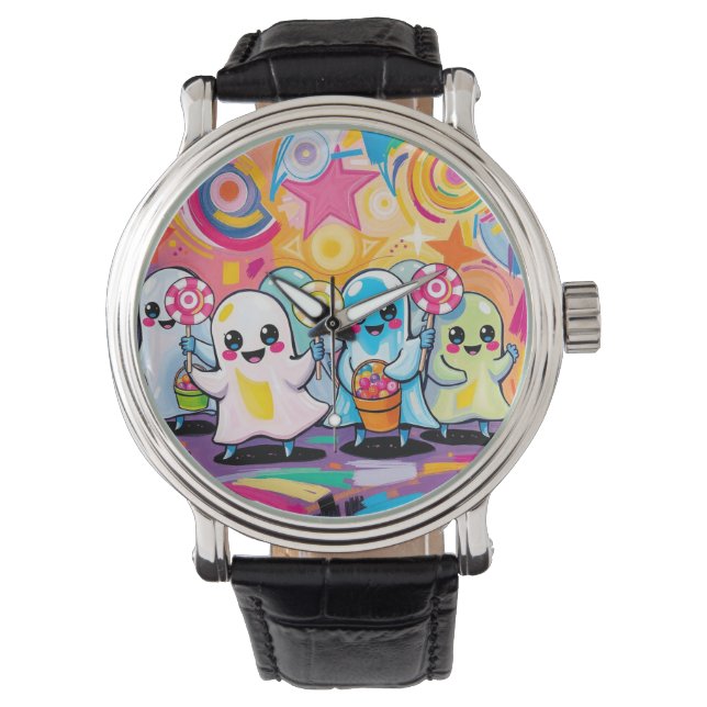 Kawaii Candy Parade Niedlicher Cartoon Armbanduhr (Vorderseite)