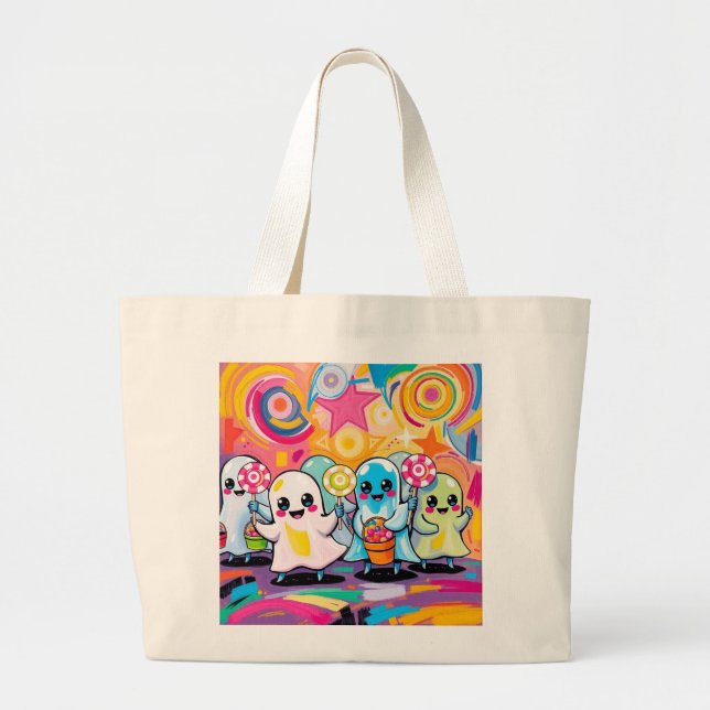 Kawaii Candy Parade Niedlicher Cartoon Jumbo Stoffbeutel (Vorne)