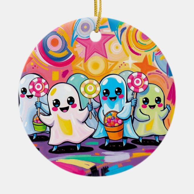Kawaii Candy Parade Niedlicher Cartoon Keramik Ornament (Vorne)