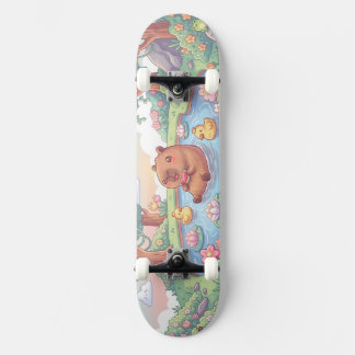 Kawaii Capy in einem Teich Skateboard