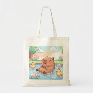 Kawaii Capy in einem Teich Tragetasche