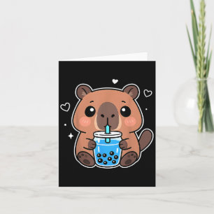 Kawaii Capybara Boba Drink Japanisch Niedliche Ani Karte