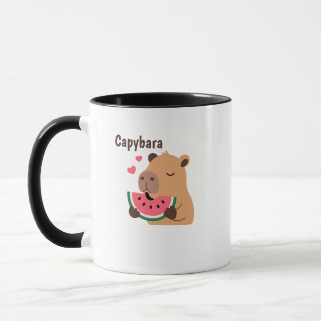 Kawaii Capybara Coffee Cup, Funny Animal Gift, Aes Tasse (Links)