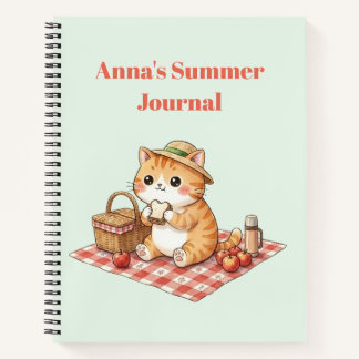 Kawaii Carnet Vintage Chat Roussi Aquarelle