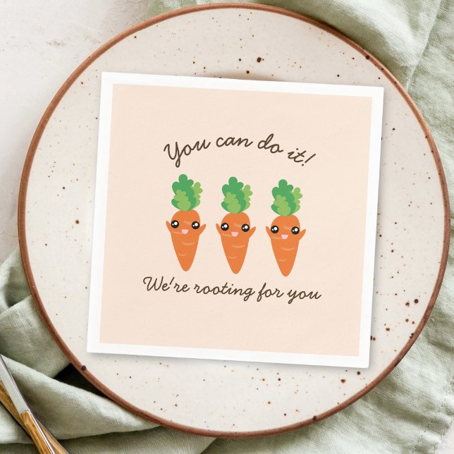 Kawaii Carrots Rooting für Sie Motivierend Worte Serviette (Von Creator hochgeladen)