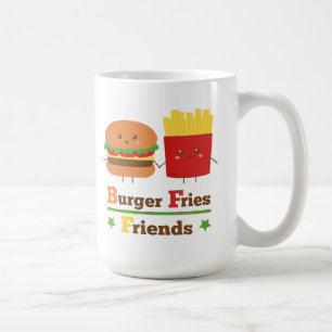 Kawaii Cartoon-Burger brät Freunde BESTE FREUNDIN Kaffeetasse