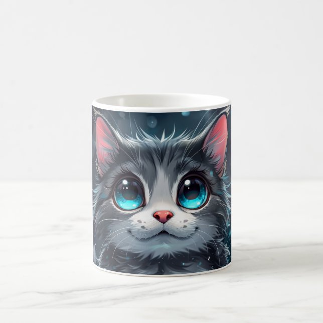 Kawaii Cartoon Cat Kaffeetasse (Mittel)
