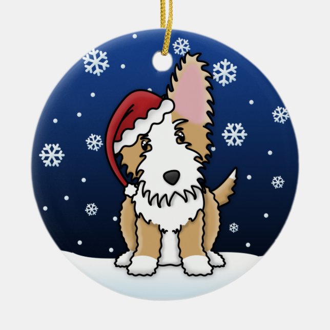 Kawaii Cartoon-Draht-Portugiese Podengo Keramik Ornament (Vorne)