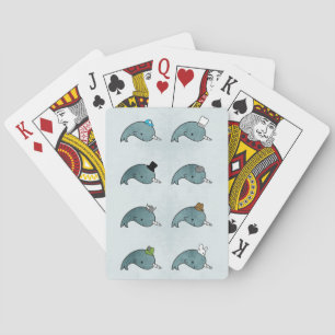 Kawaii Cartoon Grunge Narwhals with hats Card Deck Spielkarten