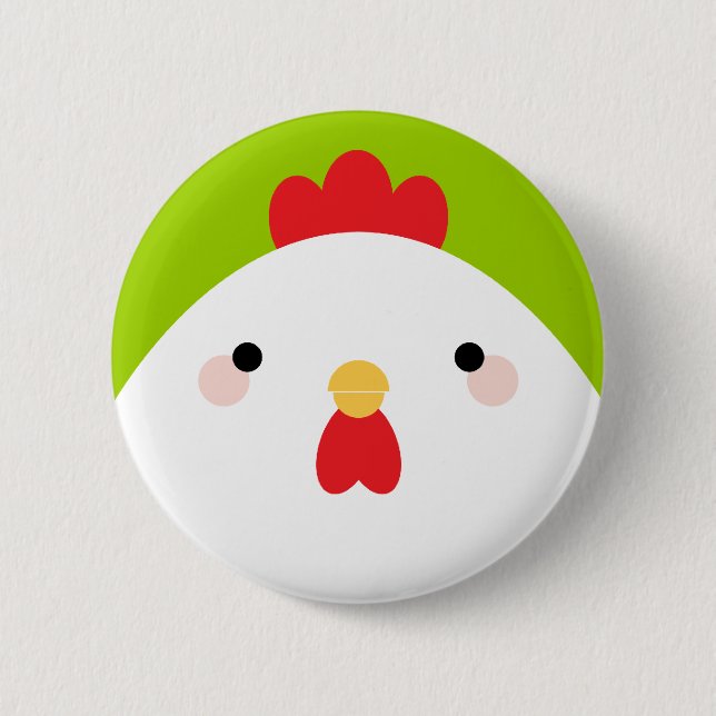 Kawaii Cartoon-Huhn-Button-Abzeichen-Knopf Button (Vorderseite)