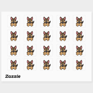 Kawaii Cartoon Quadratischer Aufkleber