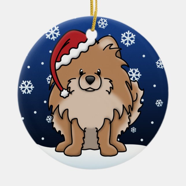 Kawaii Cartoon Roter Spitz Keramik Ornament (Vorne)