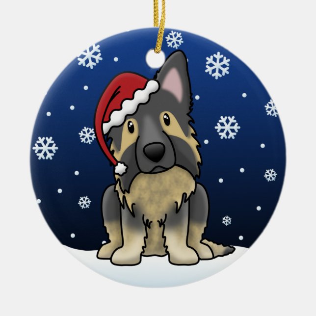 Kawaii Cartoon Shiloh Schäfer Keramik Ornament (Vorne)