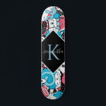 Kawaii Cartoon Style Dessert Name & Initial Kids Skateboard<br><div class="desc">Dieses lustige Skateboard mit kawaii-Cartoon-Dessertmuster wäre ein wunderbares Geschenk für jemanden,  der zum Skateboarden kommt! Fügen Sie einfach den gewünschten Namen und die Initiale hinzu,  indem Sie auf die Option "Personalisieren Sie diese Vorlage" klicken.</div>