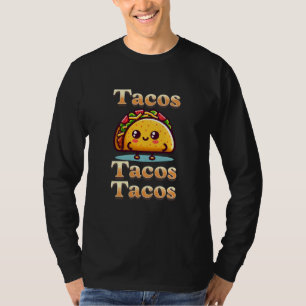 Kawaii Cartoon Tacos T-Shirt