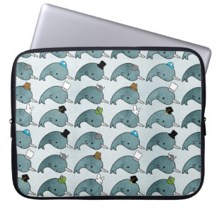 Kawaii CartoonGrunge Narwhals Hüte Laptop-Tasche Laptopschutzhülle