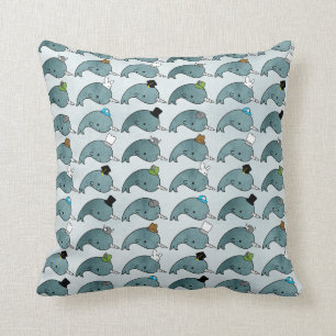 Kawaii CartoonGrunge Narwhals mit Hüte Kissen
