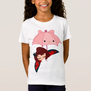 kawaii Cartoonregenschirm kleinen Mädchens T-Shirt