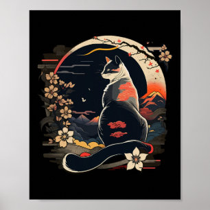 Kawaii Cat Anime Japanisch Retro Männer Frauen Kin Poster