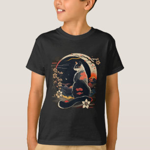Kawaii Cat Anime Japanisch Retro Männer Frauen Kin T-Shirt