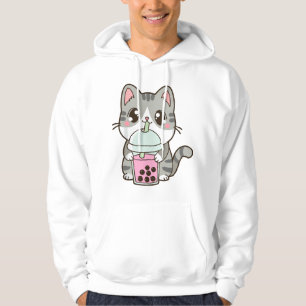 Kawaii Cat Boba Bubble Milchtee Kawaii Anime Neko Hoodie