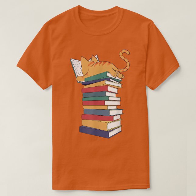 Kawaii Cat Books Gift Womens T-Shirt (Design vorne)