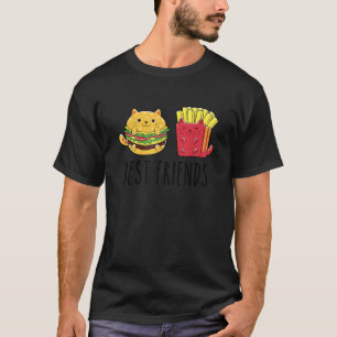 Kawaii-Cat-Burger und Pommes Frites passend zum be T-Shirt
