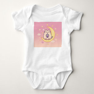 Kawaii Cat Drinking Bubble Tee auf Crescent Moon -