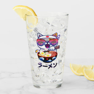 Kawaii Cat Eating Ramen - Niedliche japanische Nud Glas
