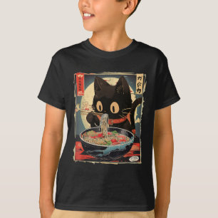 Kawaii Cat Eating Ramen Noodles Anime Gift Girls T T-Shirt