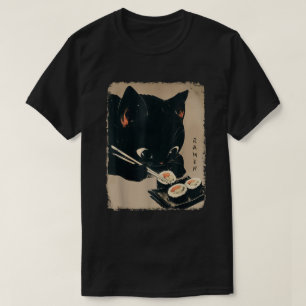 Kawaii Cat Eating Sushi Japanisch Anime Niedlich C T-Shirt