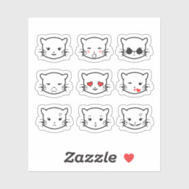 Kawaii Cat Emoji Aufkleber