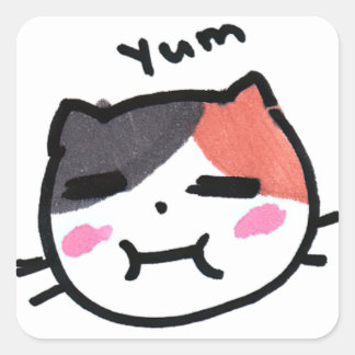 Kawaii Cat Emoji by Eisley Quadratischer Aufkleber