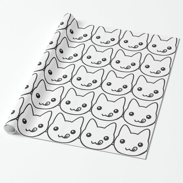 Kawaii Cat Geschenkpapier (Ungerollt)