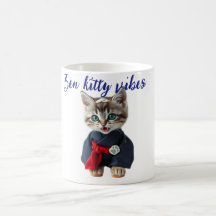 😻 Kawaii Cat in Blue Kimono - Japanese Style Art