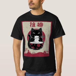Kawaii Cat Japanese Black Anime Gift Girls Officia T-Shirt