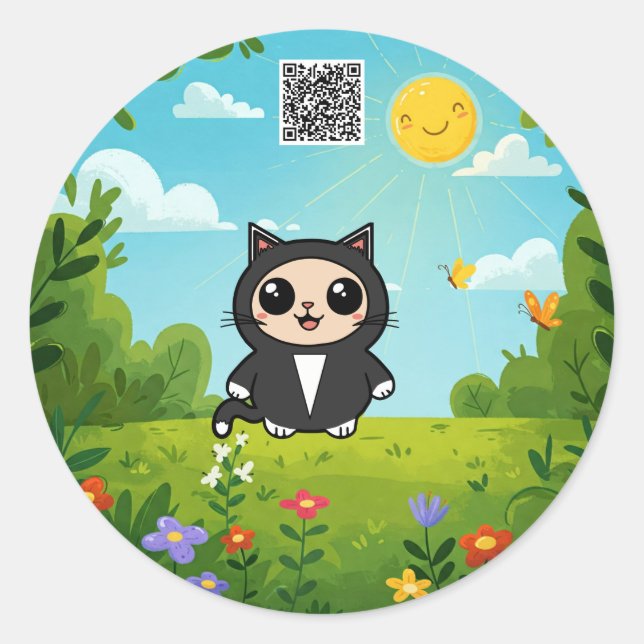 Kawaii Cat - Niedlich & spielerisch Katze Sticker (Vorderseite)