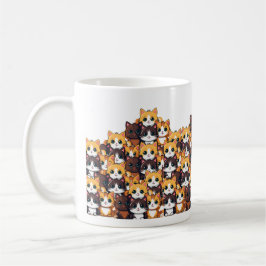 Kawaii Cat Pattern in Soft Colors Tasse