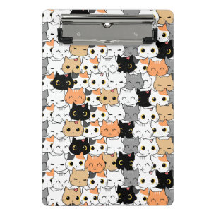 Kawaii Cat Pattern Mini Klemmbrett