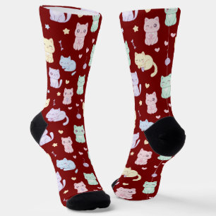 Kawaii Cat Pattern Socks Socken