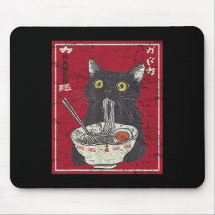 Kawaii Cat Ramen Japanese Food Funny Anime Girls T Mousepad