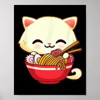 Kawaii Cat Ramen Japanese Food Funny Anime Girls T