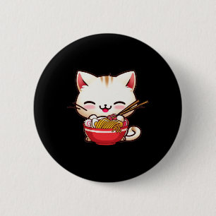 Kawaii Cat Ramen Liebe Japanisch Food Funny Anime Button
