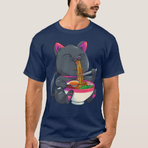 Kawaii Cat Ramen Noodles Niedlich Kitten Japanisch T-Shirt