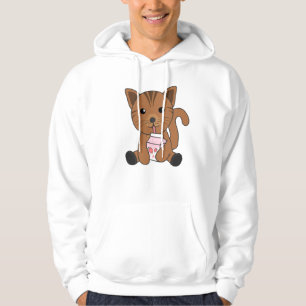 Kawaii Cat Retro Japanische Erdbeermilch Hoodie